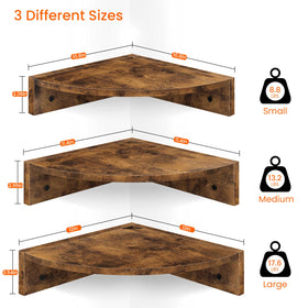 Homode corner shelf particle board construction supports daily use.