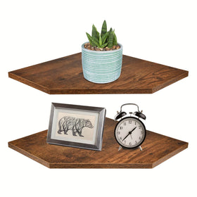Homode corner shelf wall mount with cable concealing channel for a clean setup.
