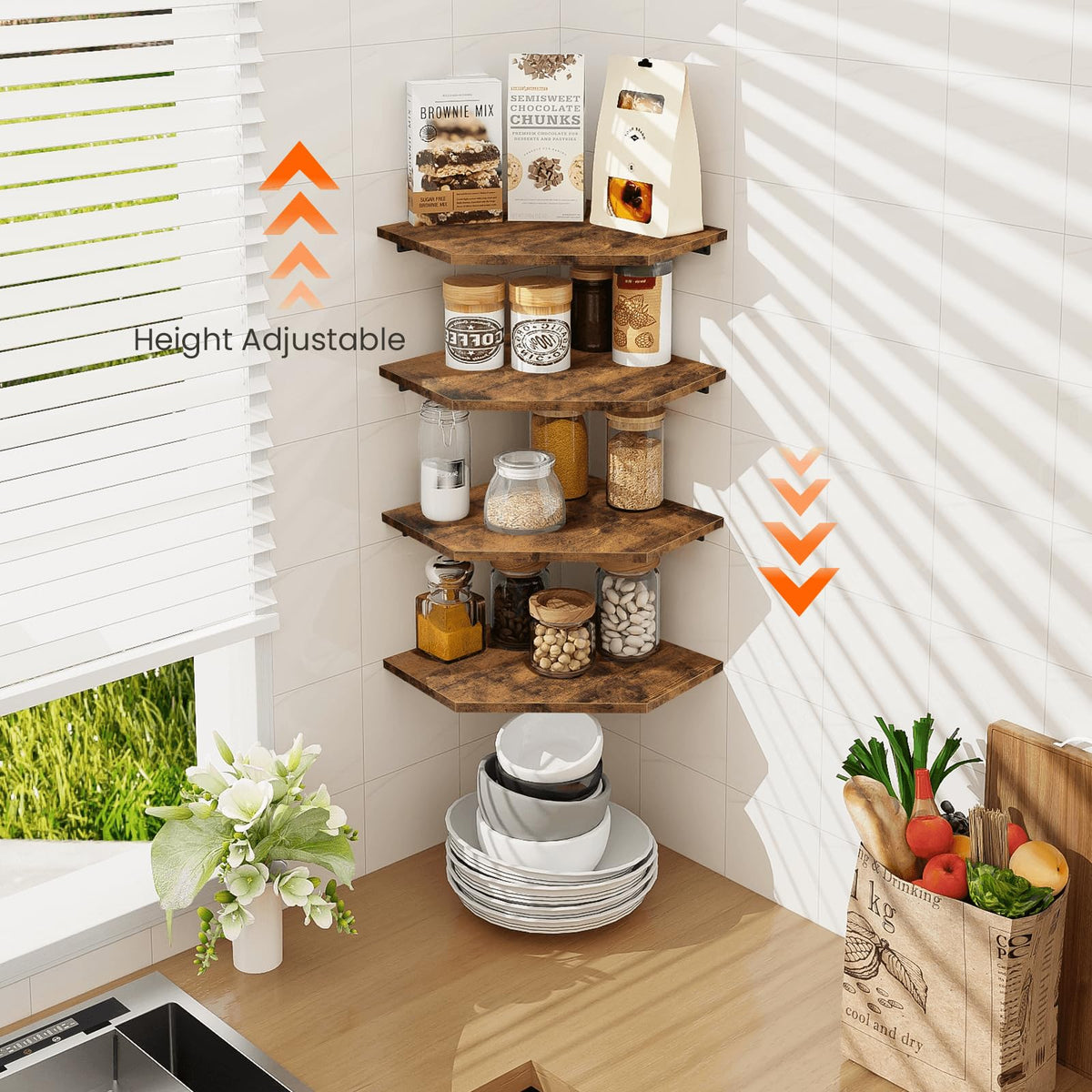 Homode shelf with pre-drilled brackets ensures level mounting and sturdy support.