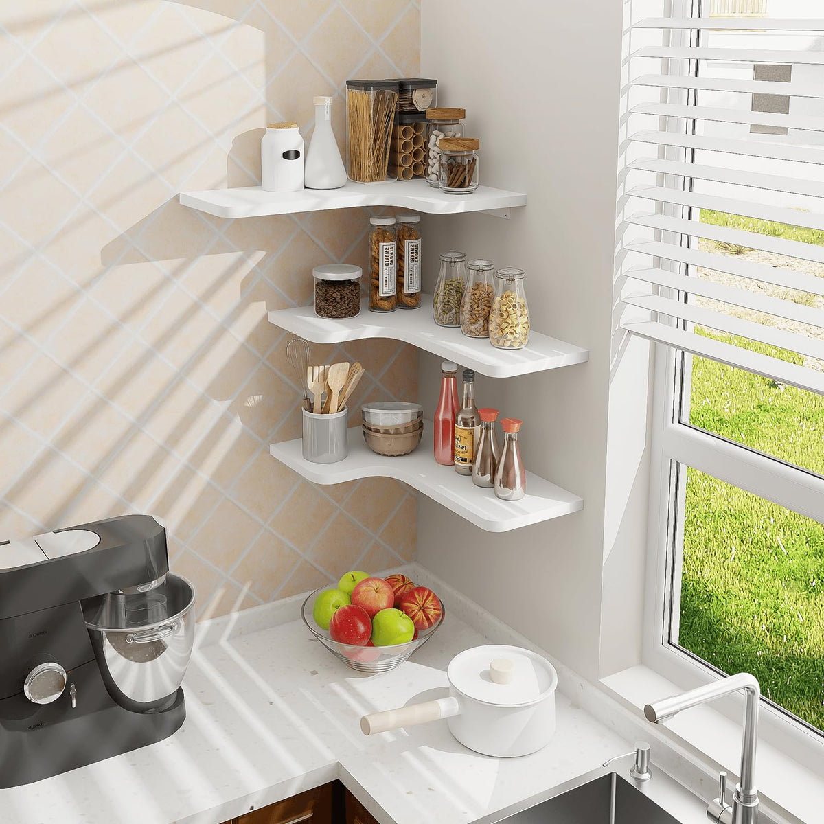 Homode corner shelves arriving with easy installation hardware