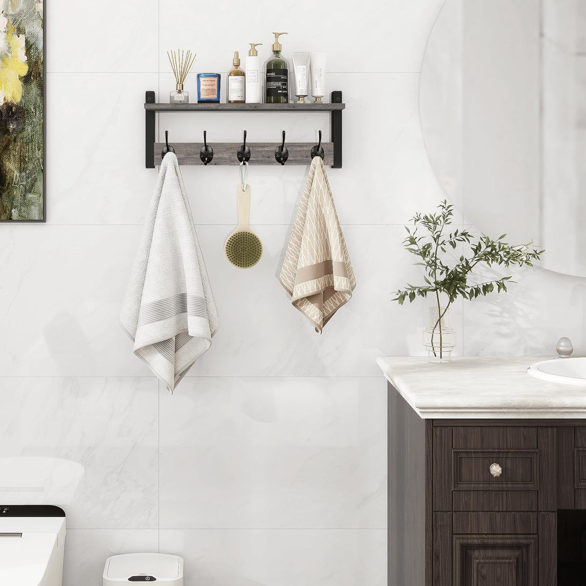 Homode easy-install coat rack with shelf ships ready-to-mount for quick setup.