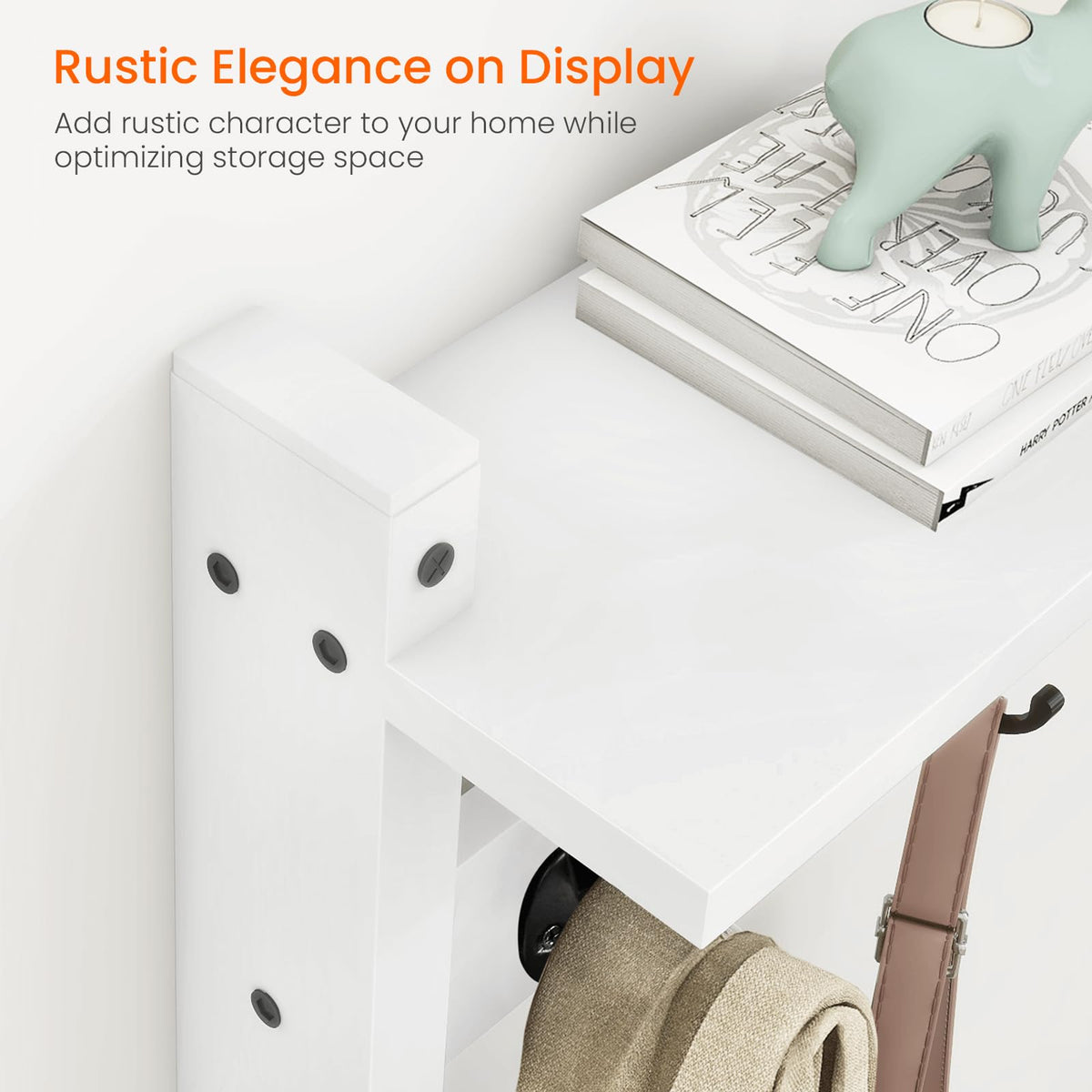 Homode entryway hanger with hooks provides quick hanging space for daily essentials.