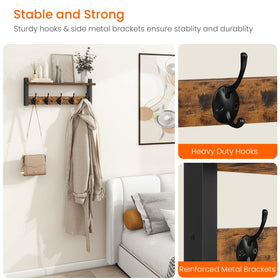 Homode five double metal hooks provide versatile hang space