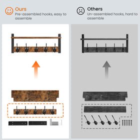 Homode wall-mounted coat rack with easy installation