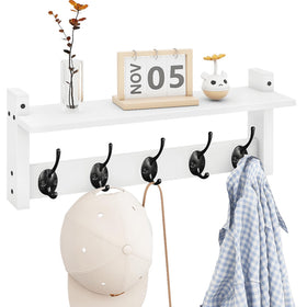 Homode wall shelf with hooks assembly view showing sturdy construction for organized entryways.