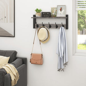Homode wood and metal coat rack gray finish combines durability with warm style.