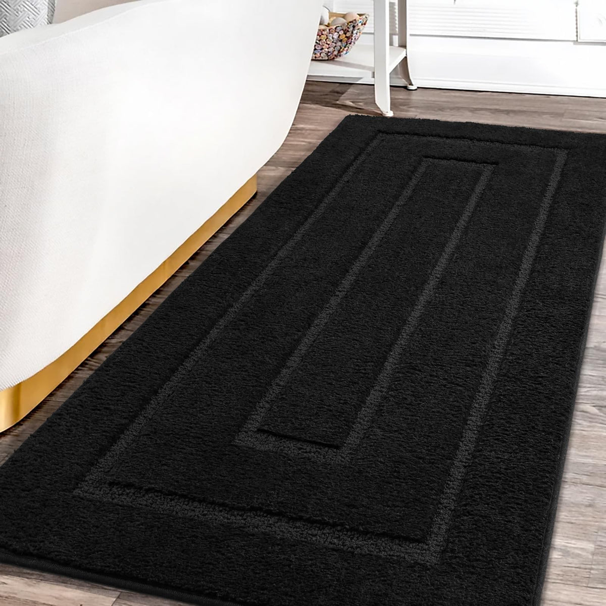 HOMORE long bathroom runner with non-slip backing for secure placement
