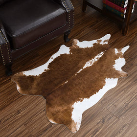 HOMORE cowhide rug for living room decor with soft fur for coziness