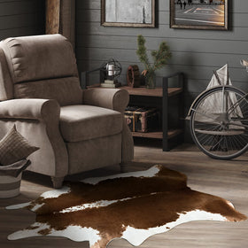 HOMORE cowhide rug for office desk, easy to clean and low-pile