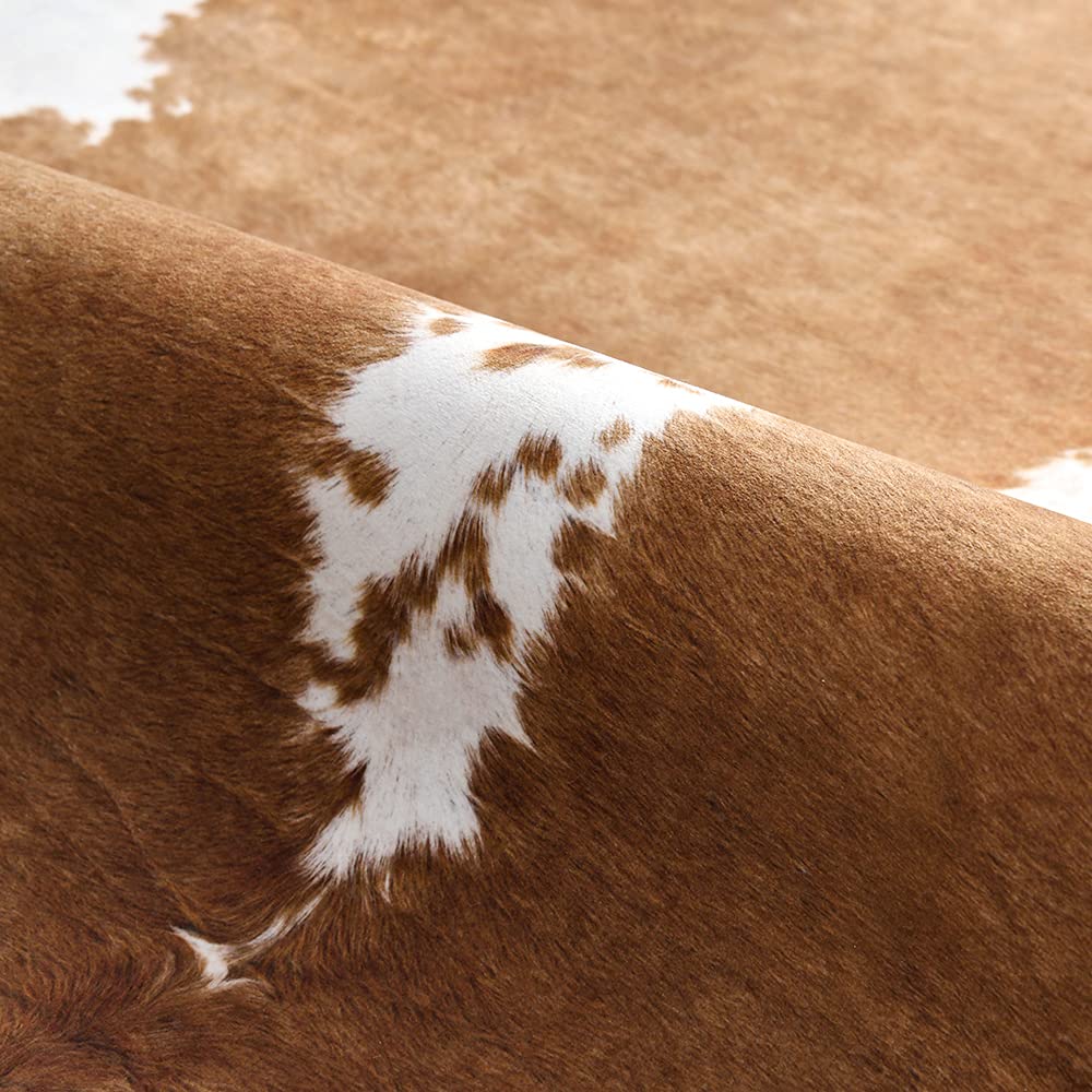 HOMORE faux cowhide rug with non-slip surface for safe family spaces
