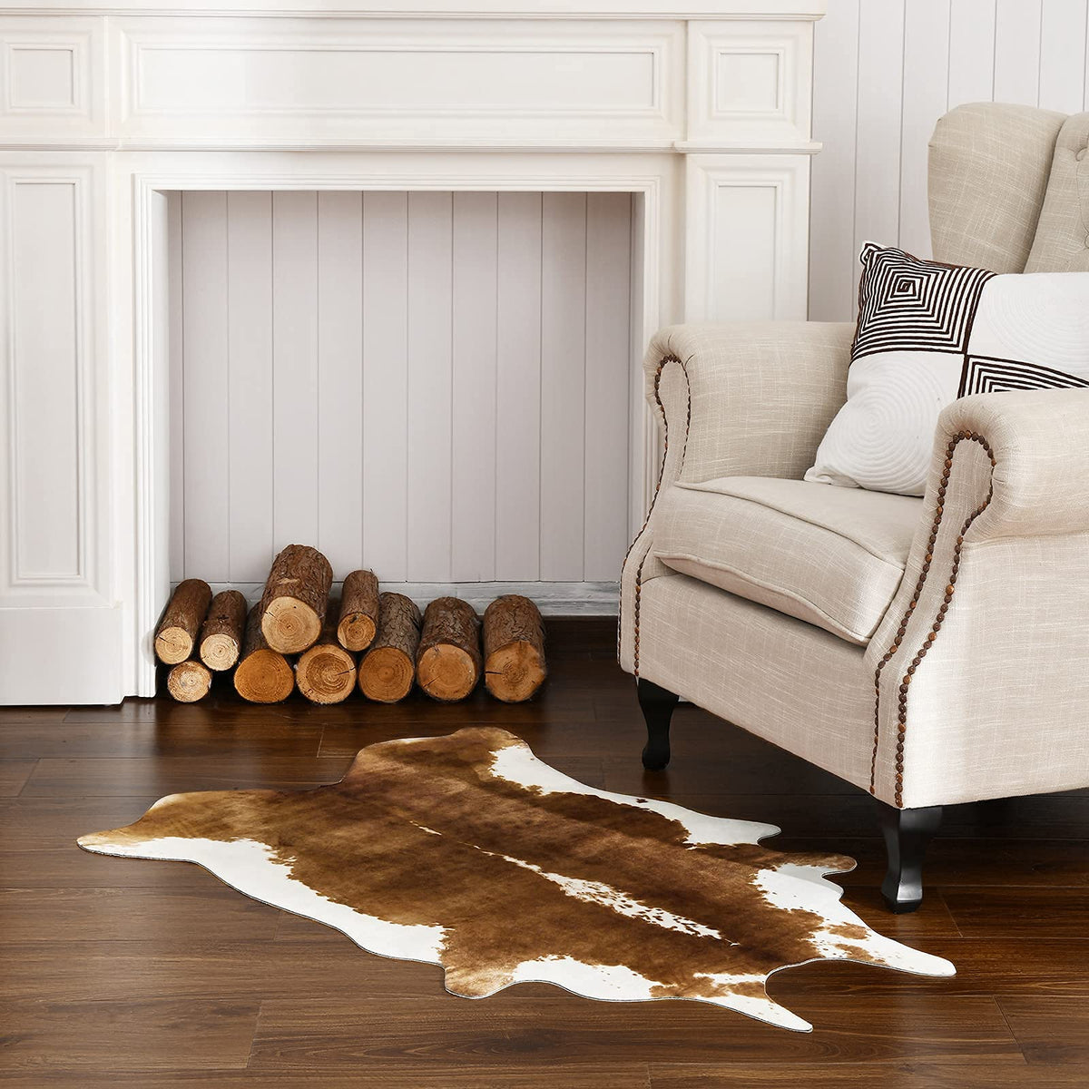 HOMORE cowprint rug versatile decor for living, bedroom, or study