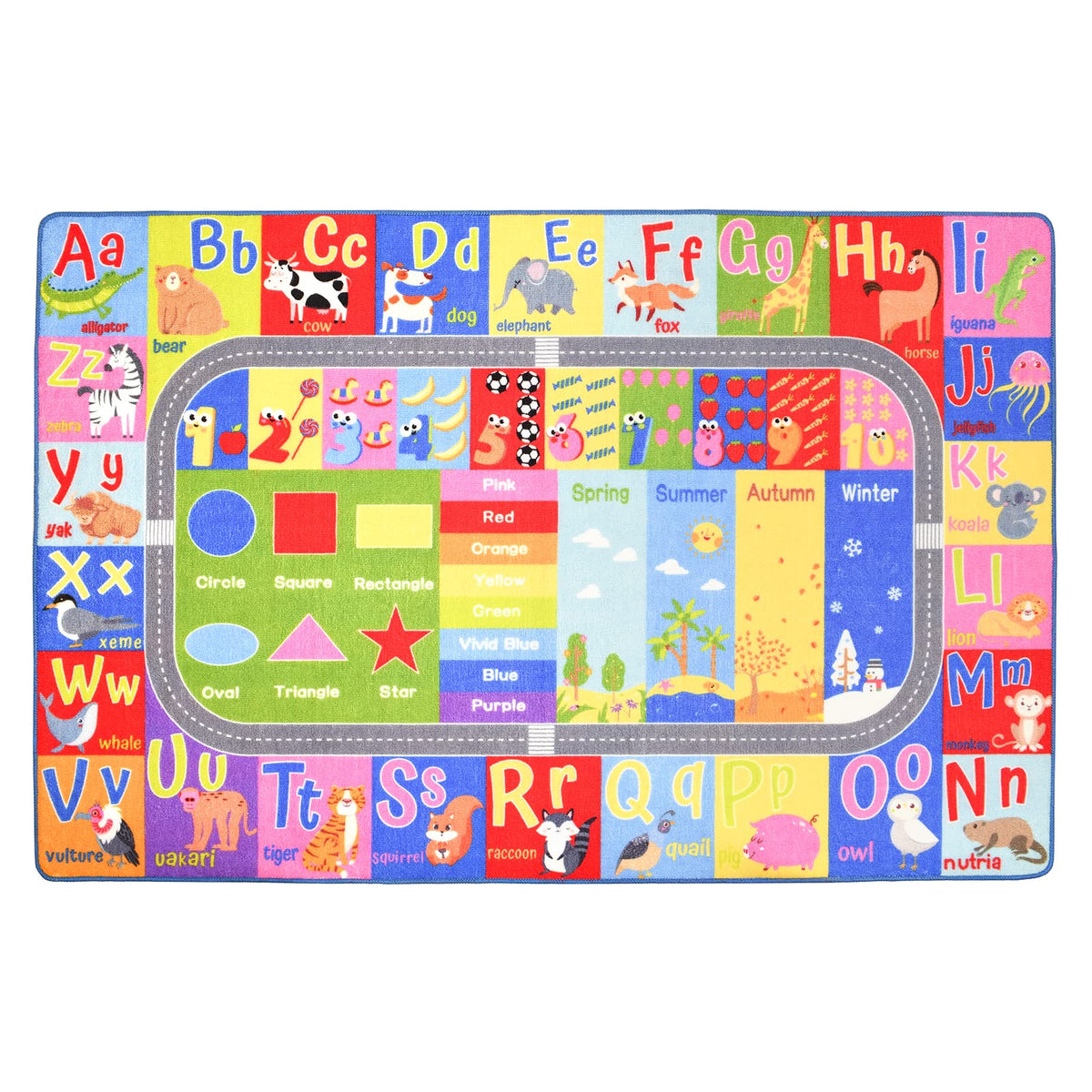 HOMORE rug with non-slip backing for safe play on wooden floors