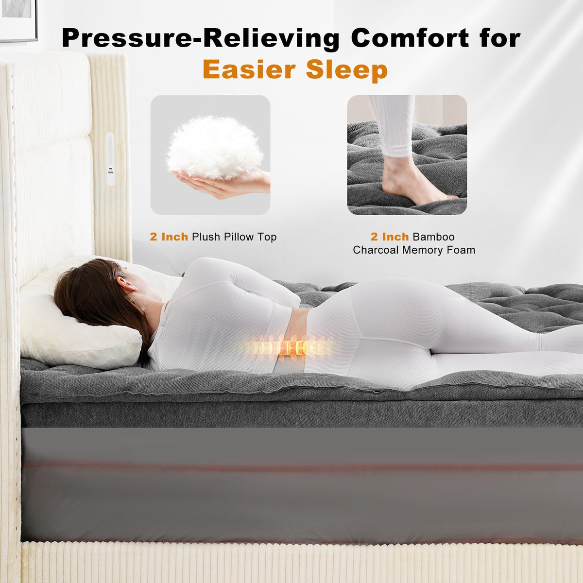 HOMRELEXA ergonomic contour support conforming to body curves