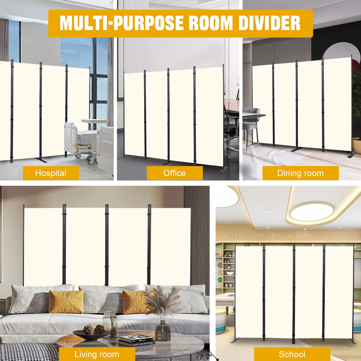 HOMSCREENER 240g polyester fabric provides privacy with wrinkle and water resistance.