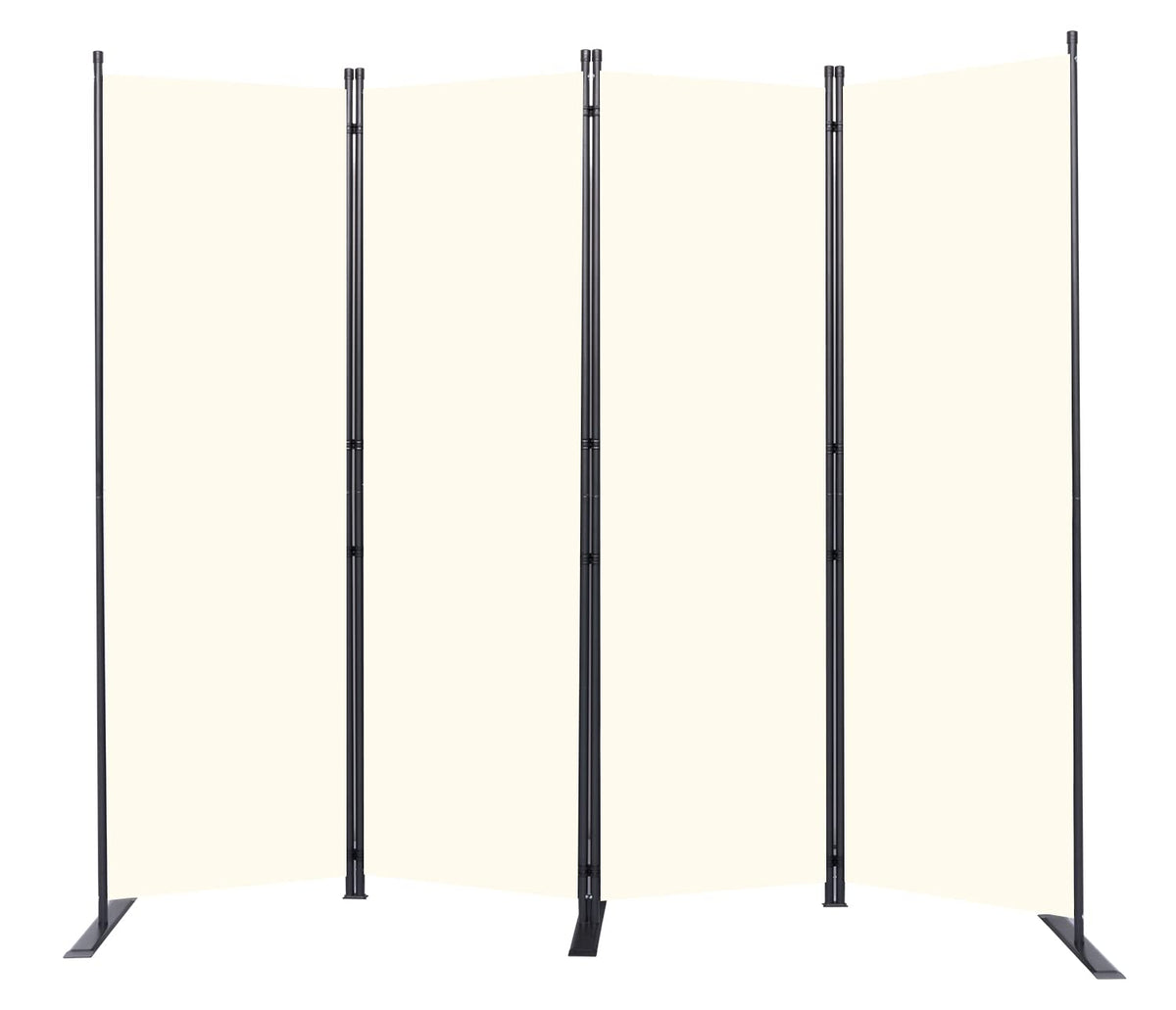 HOMSCREENER 4-panel room divider assembly shows sturdy steel frame for stable privacy.