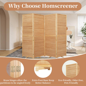 HOMSCREENER 4-panel divider extended to define a private workspace or reading nook.