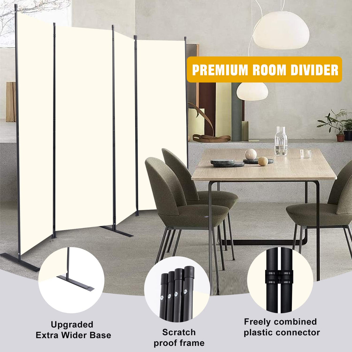 HOMSCREENER 88-inch-wide divider extended to create a larger temporary wall.
