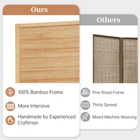 HOMSCREENER 67-inch bamboo divider shown from the side for versatile room separation.