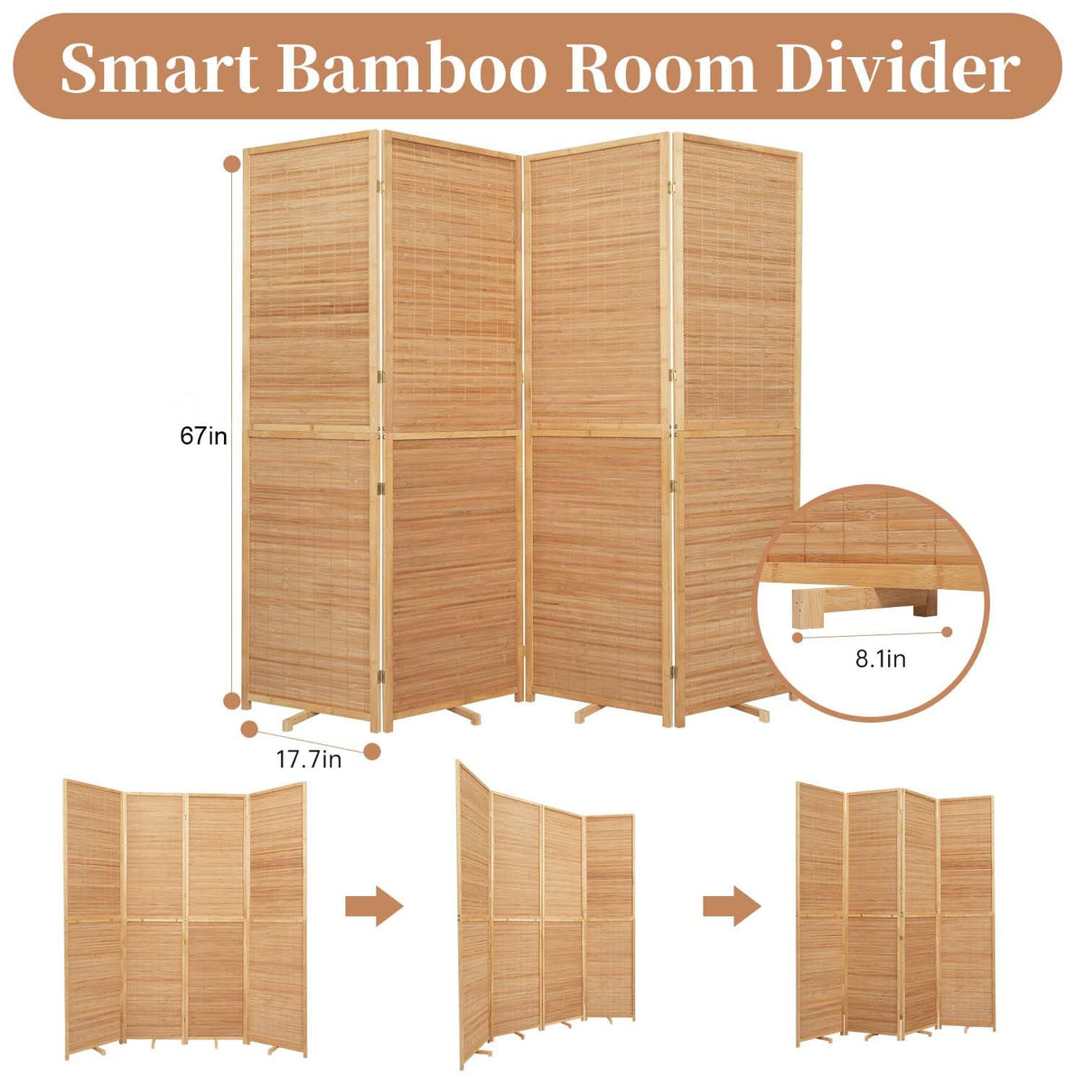 HOMSCREENER room divider as a decorative element that softens a room's layout.