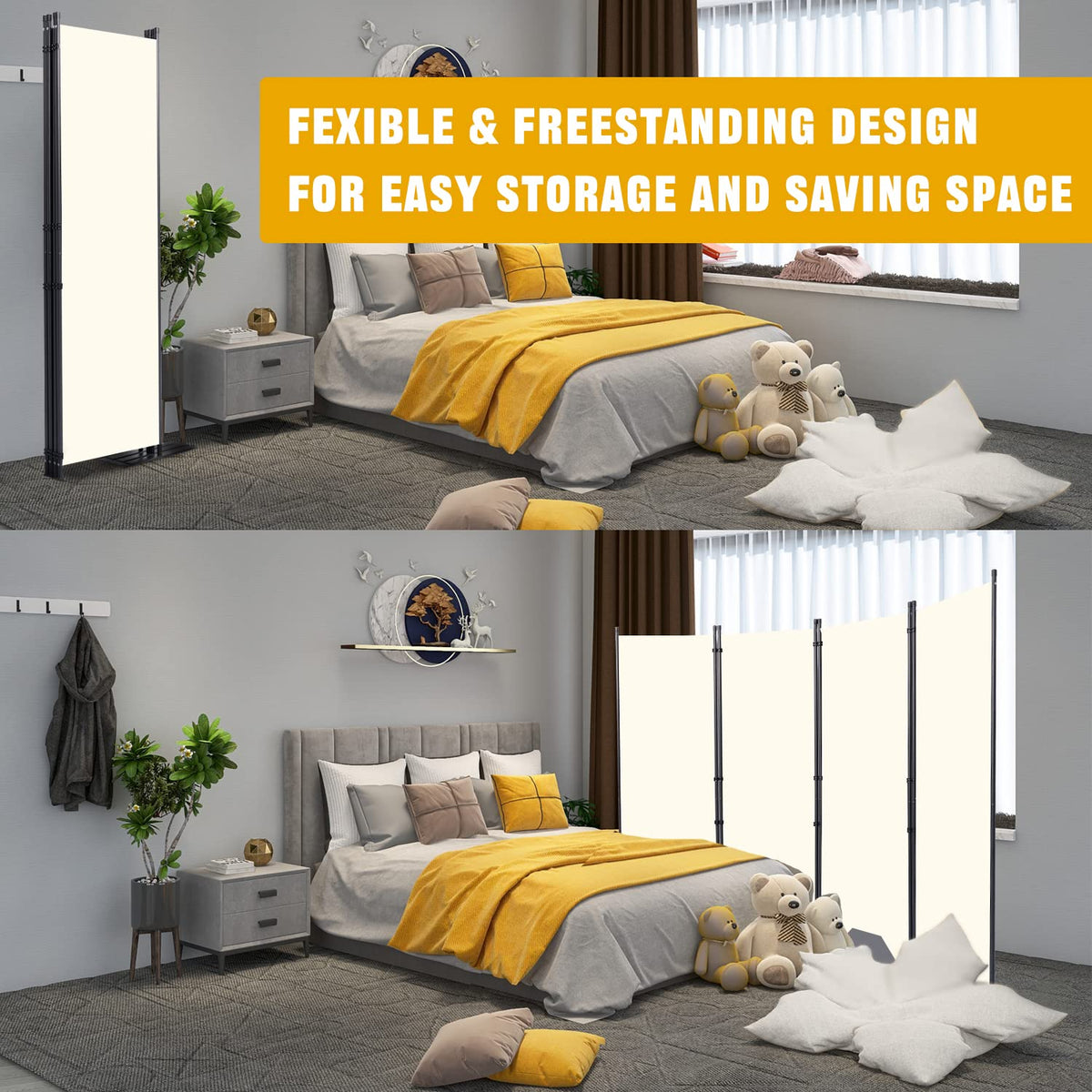 HOMSCREENER powder-coated steel frame emphasizes durability and rust resistance.