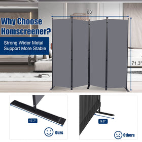 HOMSCREENER steel-frame privacy screen adds durability and steadiness.