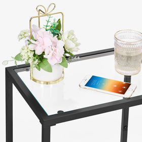 HOMSHO compact end table fits beside sofas without crowding