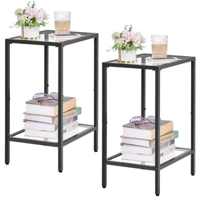 HOMSHO living room setup showing two slim side tables beside seating