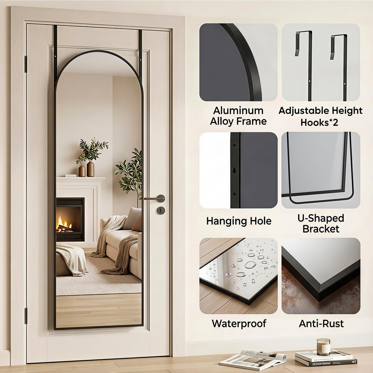 Homsion adjustable door hooks for standard doors