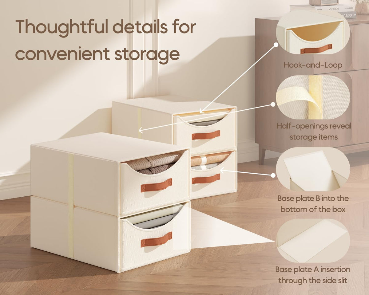 Homsorout bedroom dorm organizer bins reduce clutter in small spaces