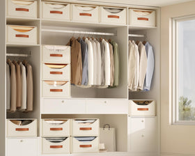 Homsorout beige fabric organizers blend with decor and boost storage