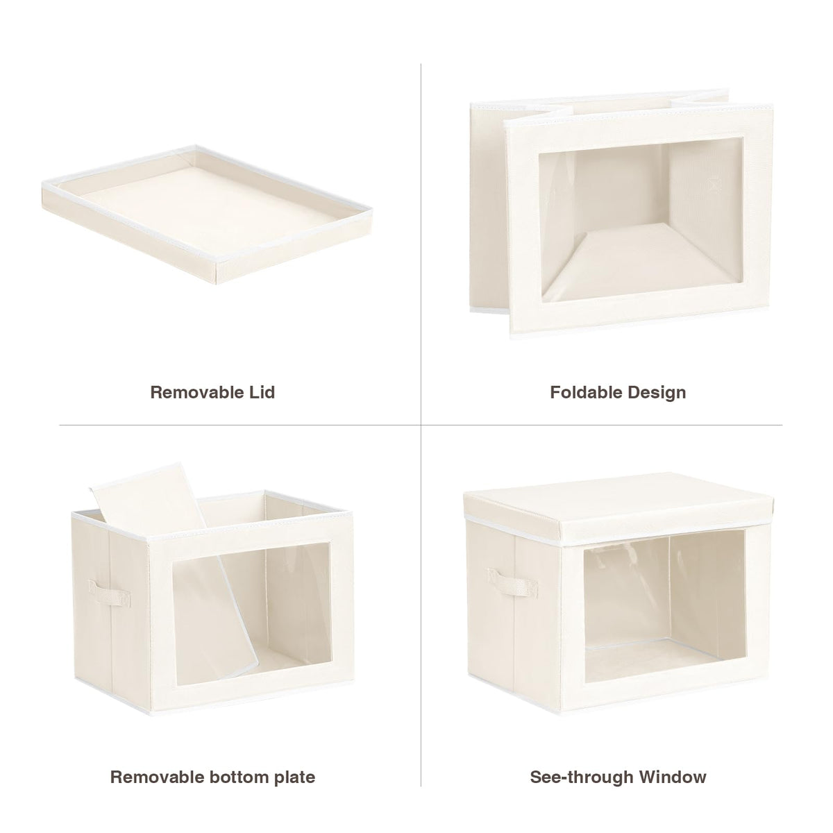 Homsorout beige storage bin complements living spaces with tidy storage.