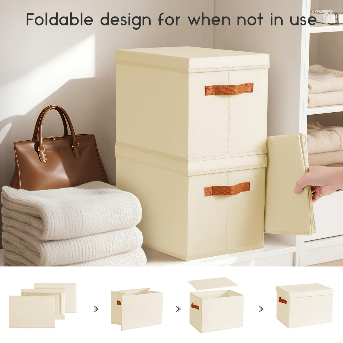 Homsorout bins with handles offer easy carry for busy rooms.