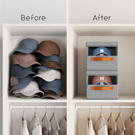 Homsorout grey hat storage box complements closets bedrooms and RVs