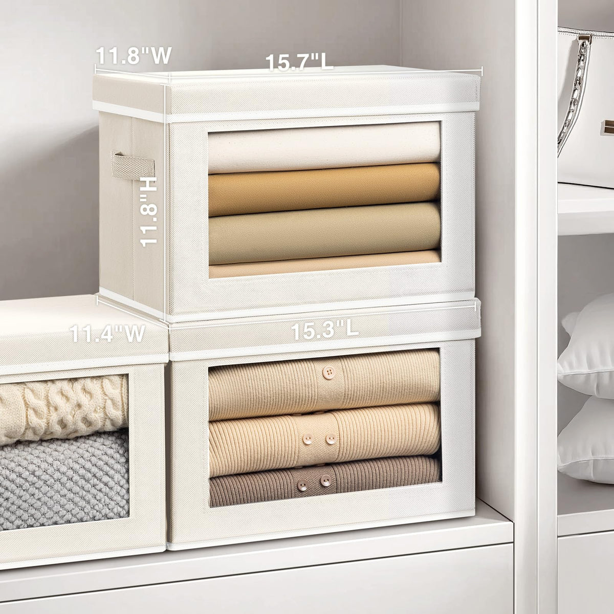 Homsorout closet bins foldable for compact storage