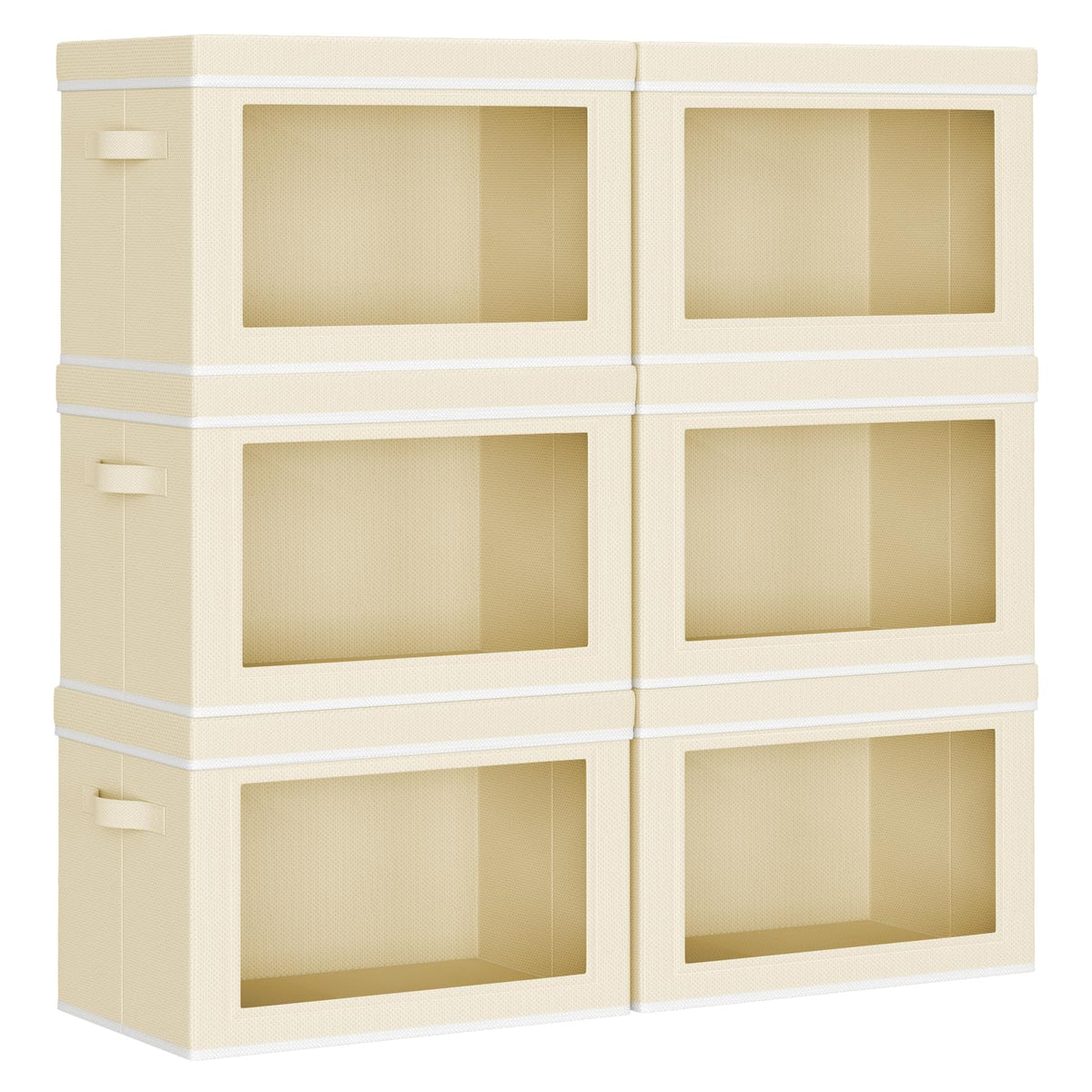 Homsorout collapsible storage bin with window for quick visibility of contents