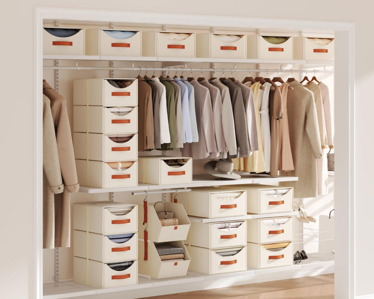 Homsorout collapsible storage bins fold flat when not in use