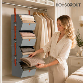 Homsorout dimensions 10.24L x 12.2W x 47.24H optimize closet space.