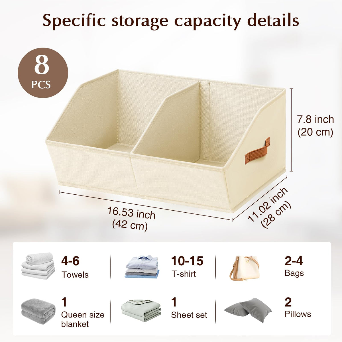 Homsorout divided trapezoidal bin in beige helps separate bras, socks, and accessories