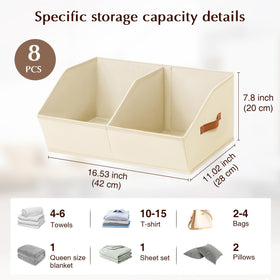 Homsorout divided trapezoidal bin in beige helps separate bras, socks, and accessories