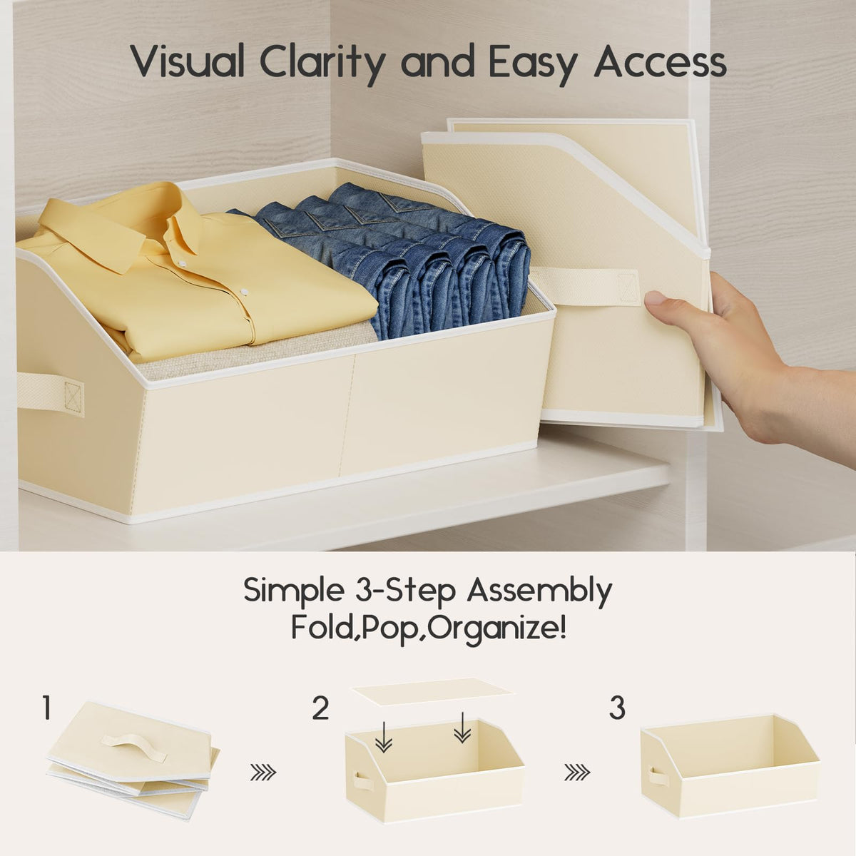 Homsorout durable non-woven bin holds heavier items without losing shape