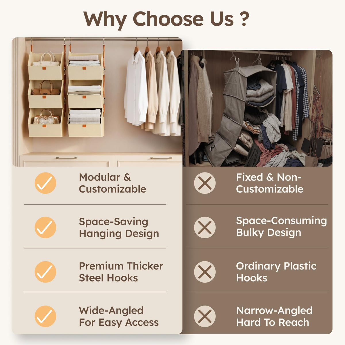 Homsorout eight durable hooks supporting heavier items