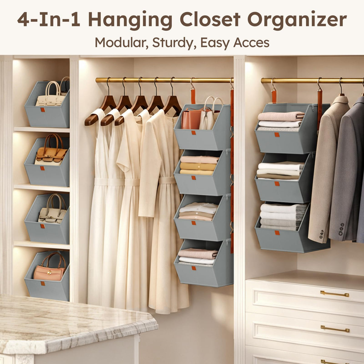 Homsorout eight hooks and strong stitching enable durable hanging storage.