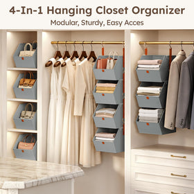 Homsorout eight hooks and strong stitching enable durable hanging storage.
