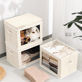 Homsorout closet organizer with dual handles for easy transport.