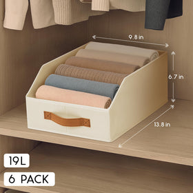 Homsorout fabric storage bins collapsible design saves space on shelves.