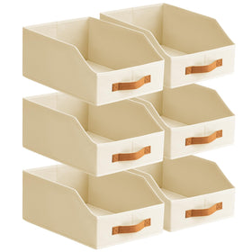 Homsorout fabric storage bins front view for easy access and organized closet.