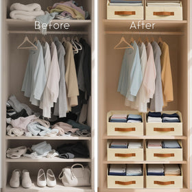 Homsorout fabric storage bins open-top access for fast item grab.