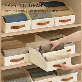 Homsorout fabric storage bins stackable design for modular storage.