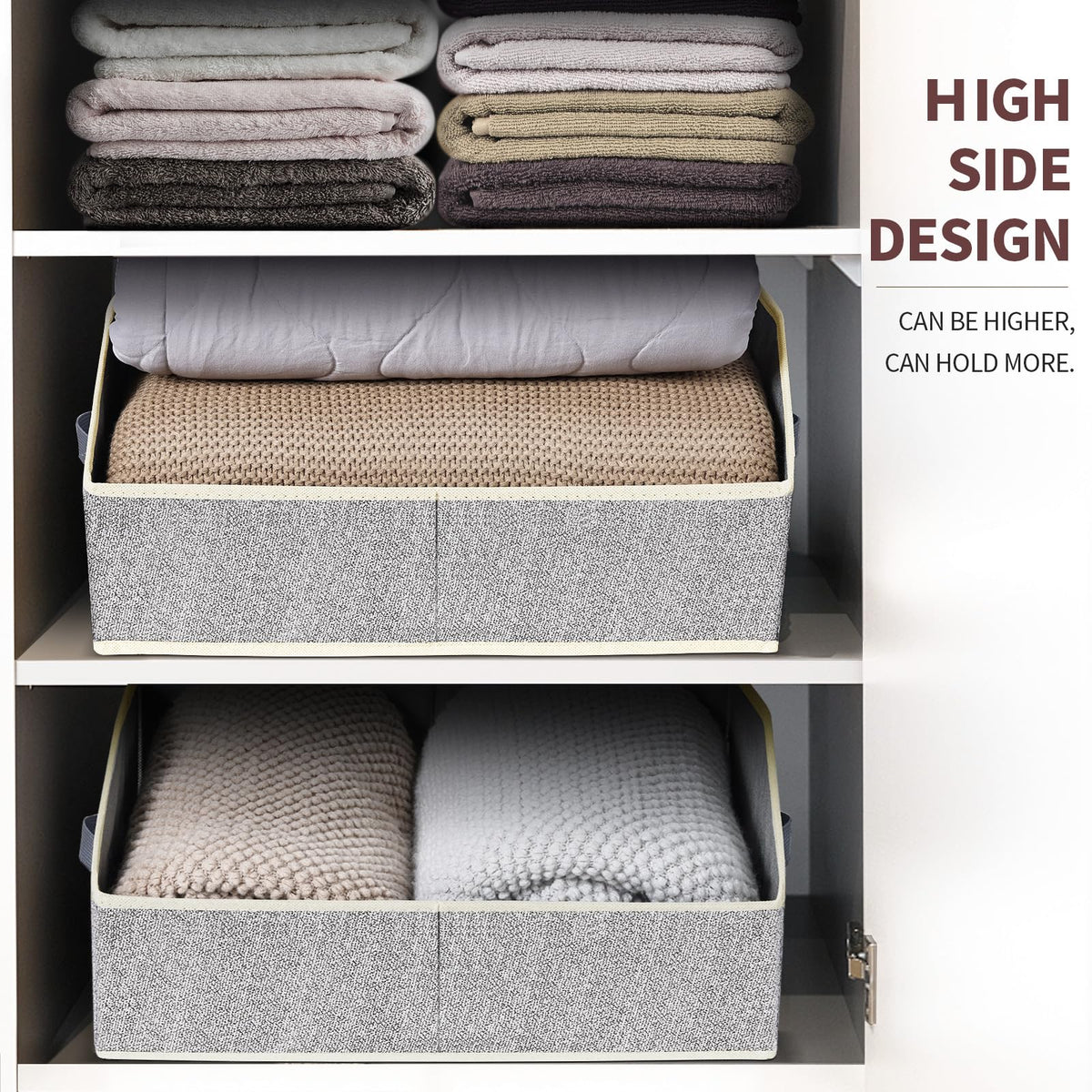 Homsorout collapsible fabric storage cube saves space when not in use.
