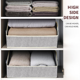 Homsorout collapsible fabric storage cube saves space when not in use.